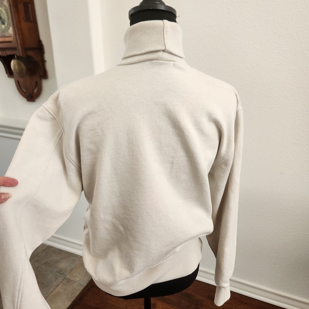 Zara Womens Turtleneck Sweatshirt Long Sleeve Pullover Small Cabincore - Picture 5 of 11